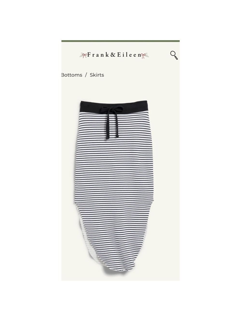 New Frank & Eileen Donegal Navy French Striped Midi Skirt M - Picture 2 of 4